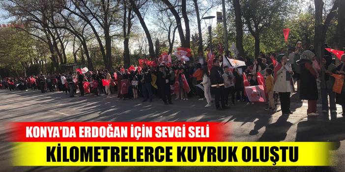 Cumhurbaşkanı Erdoğan’ı karşılamak için kilometrelerce kuyruk oluşturdular