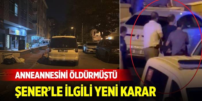 Anneannesini öldüren Abdüllatif Şener'in oğluyla ilgili yeni karar