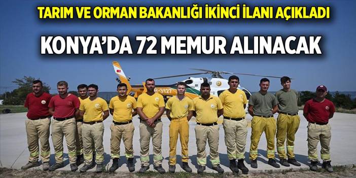 Tarım ve Orman Bakanlığı ikinci ilanı açıkladı Binlerce memur alınacak, Konya’da 72 memur alınacak