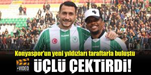 Konyaspor'un yıldızları Eto'o ve Jahovic taraftarla buluştu | VİDEO
