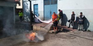 Bozkır'da yangın tatbikatı yapıldı