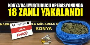 Konya'da uyuşturucu operasyonunda 18 zanlı yakalandı