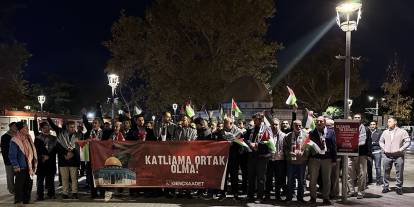 Konya’daki İsrail protestosunda  Gözler onu aradı