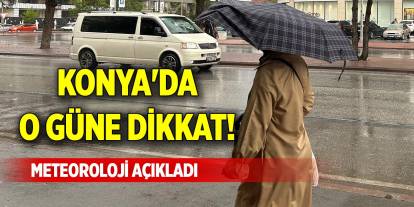 Konya'da o güne dikkat! Meteoroloji açıkladı