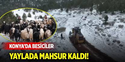 Konya’da kar yağışına hazırlıksız yakalanan besiciler yaylada mahsur kaldı!