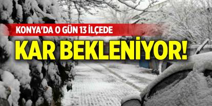 Konya'da o gün 13 ilçede kar bekleniyor!