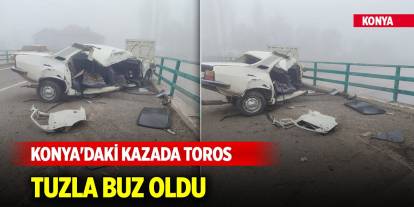 Konya'daki kazada Toros tuzla buz oldu