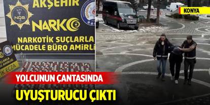 Konya’da otobüste uyuşturucu çıktı