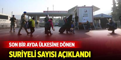 Son Dakika! Son bir ayda ülkesine dönen Suriyeli sayısı açıklandı