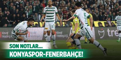 Konyaspor-Fenerbahçe, Maçtan son notlar