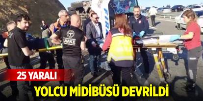 Elazığ'da yolcu midibüsü devrildi; 25 yaralı