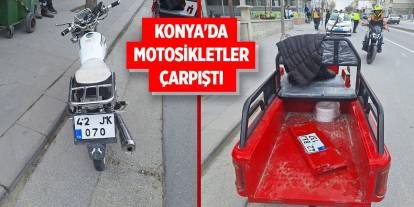 Konya'da motosikletler çarpıştı: 3 yaralı