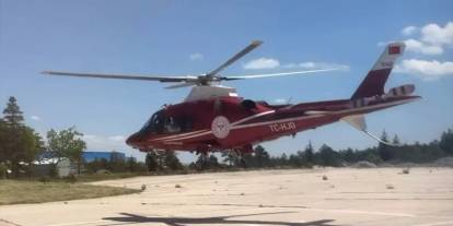 Konya'da mide kanaması geçiren hastaya ambulans helikopter yetişti