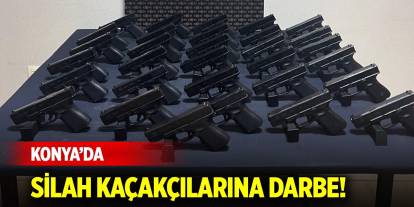 Konya’da silah kaçakçılarına darbe! Çok sayıda silah ve parça ele geçirildi