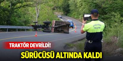 Traktör devrildi! Sürücüsü yaralandı