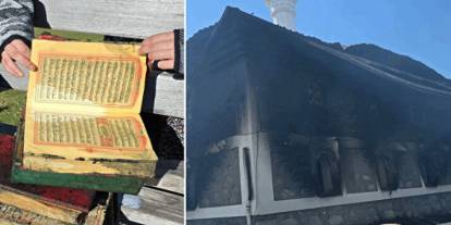 Yangın çıkan cami büyük hasar aldı: Kur'an-ı Kerim'ler zarar görmedi