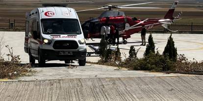 Konya'da mide kanaması geçiren gurbetçiye hava ambulansı