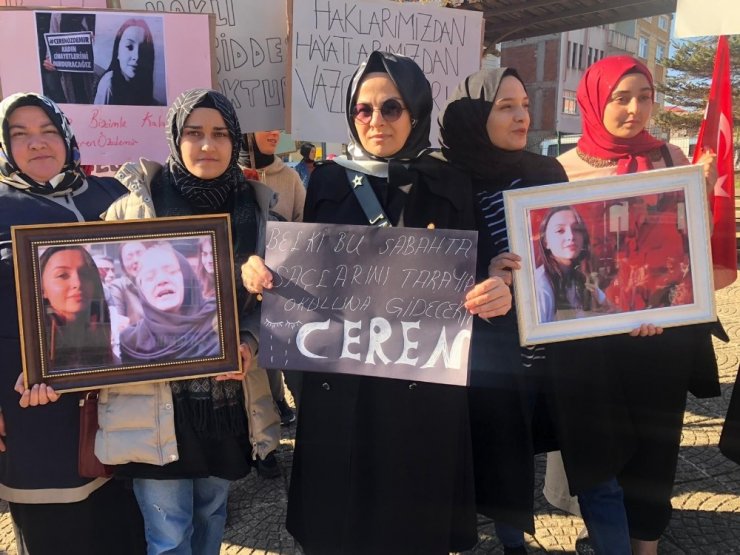 Korgan’da kadına şiddet ve cinayetlere tepki yürüyüşü
