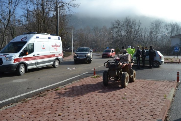 ATV aracı devrildi, sürücüsü yaralandı