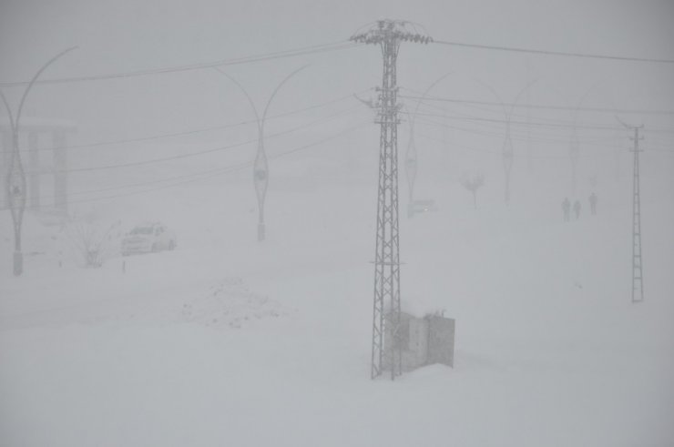 Yüksekova’da yoğun kar yağışı ve sis