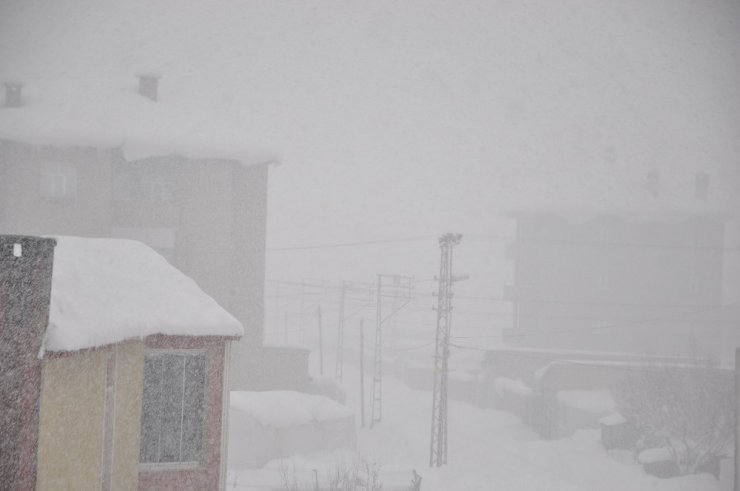 Yüksekova’da yoğun kar yağışı ve sis