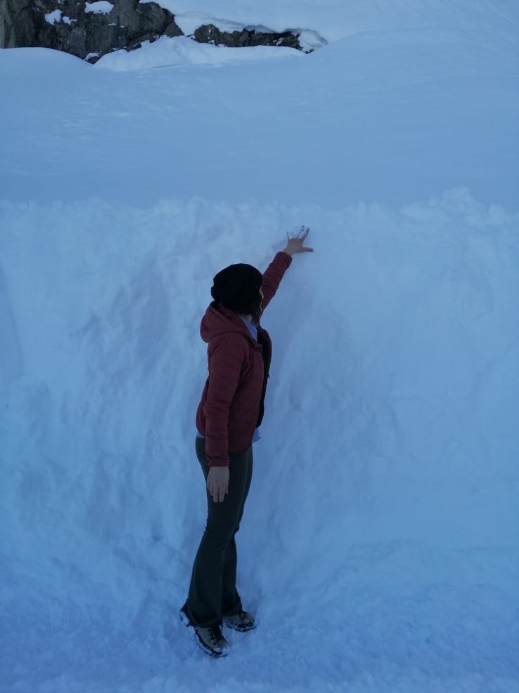 UNESCO koruması altındaki Macahel’de kar kalınlığı 3 metreyi buldu