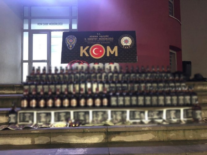 Adana’da 250 şişe kaçak içki ele geçirildi