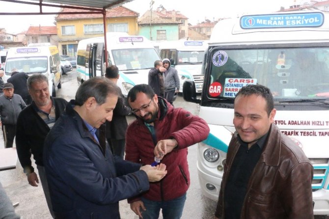Konya’da 530 minibüs dezenfekte edildi