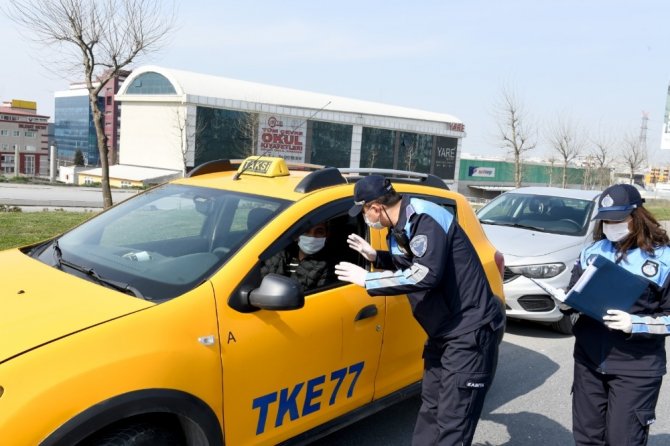 Esenyurt zabıtasından ticari taksilere tek-çift plaka denetimi