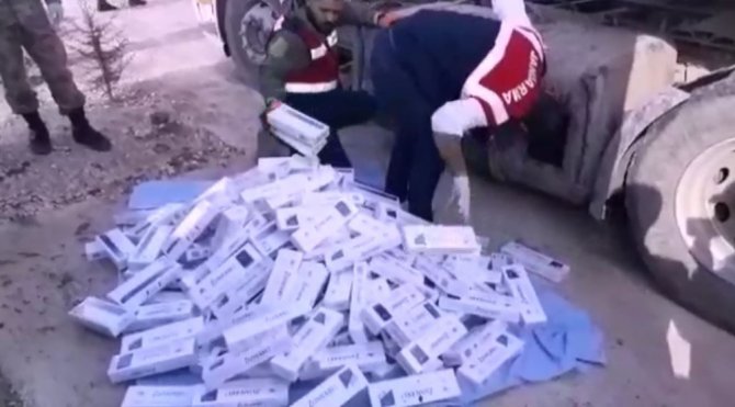 Yakıt deposunda binlerce paket sigara çıktı