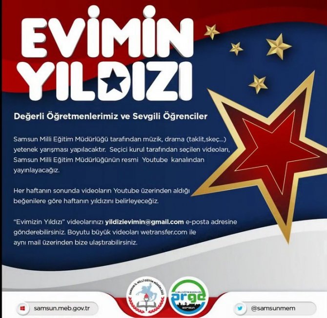 ’Evimin Yıldızı’ projesi ile öğrenciler evden yarıştı