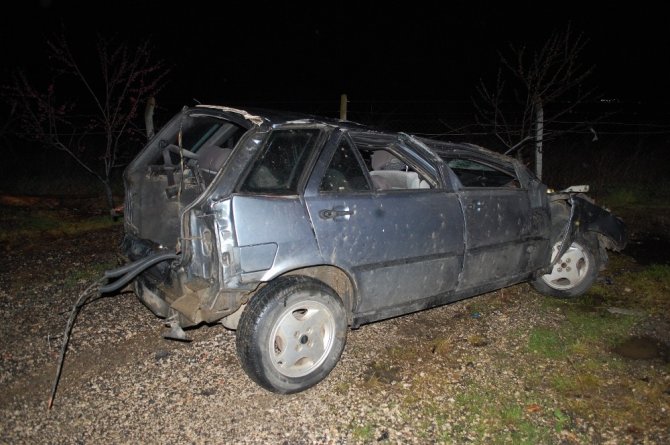 Tekirdağ’da feci kaza: Otomobil hurdaya döndü