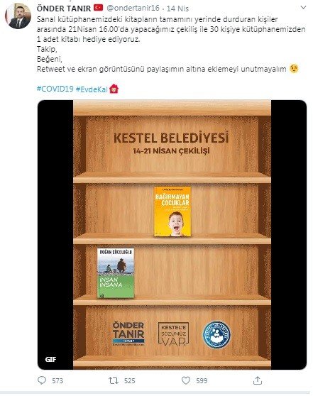 Kestel’de "Evde kal, kitapsız kalma" etkinliği kazandırıyor