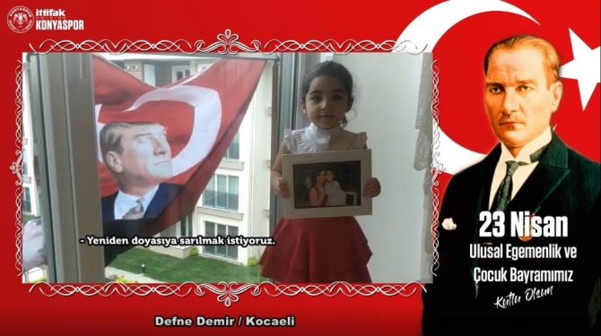 Konyaspor’dan sağlık çalışanlarının çocuklarıyla 23 Nisan klibi