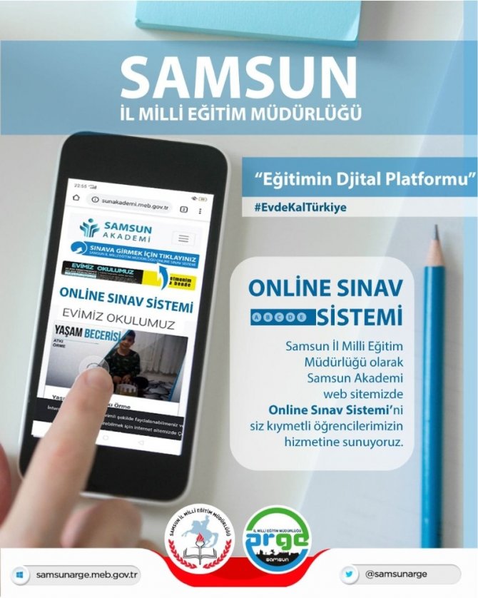 Samsun İl Milli Eğitim Müdürlüğünden online sınav sistemi hizmeti