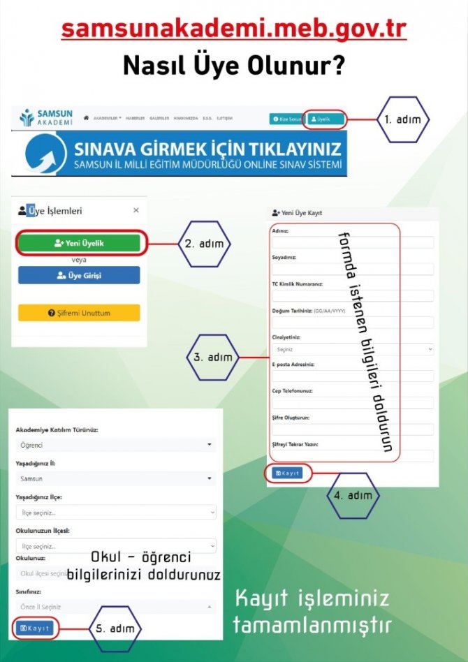 Samsun İl Milli Eğitim Müdürlüğünden online sınav sistemi hizmeti