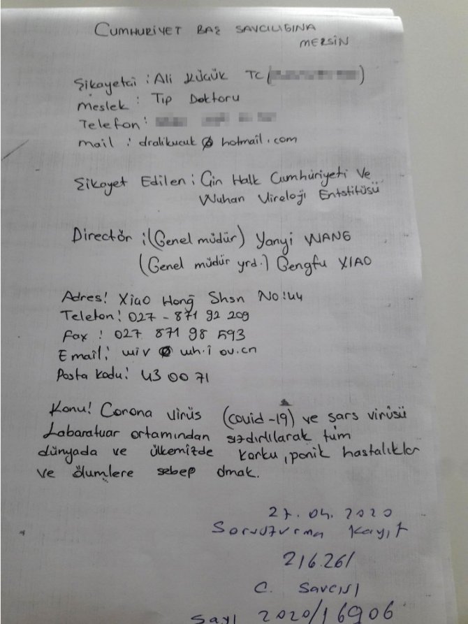 Mersinli Doktordan Wuhan Viroloji Enstitusu Hakkinda Suc Duyurusu