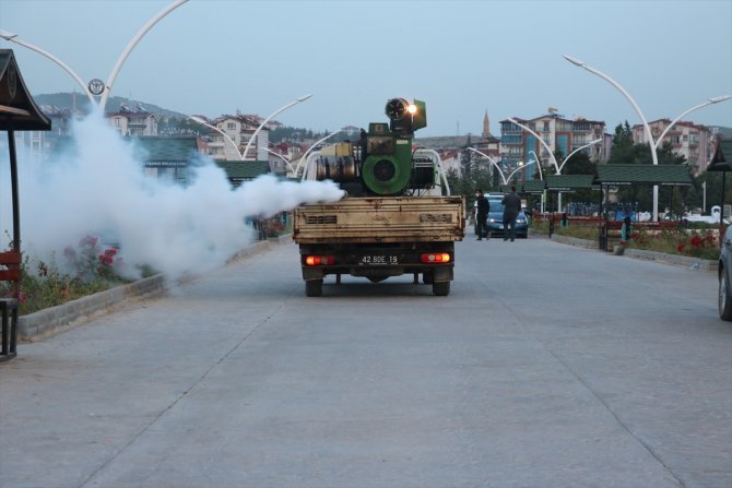 Beyşehir'de ilaçlama ekiplerinin mesaisi sürüyor