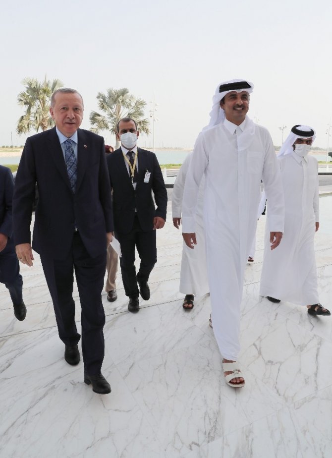 Cumhurbaşkanı Erdoğan Katar Emiri, Al Sani ile görüştü