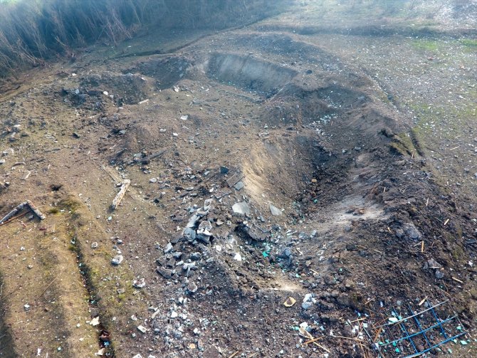 Sakarya'da patlamanın olduğu alandaki hasar havadan görüntülendi