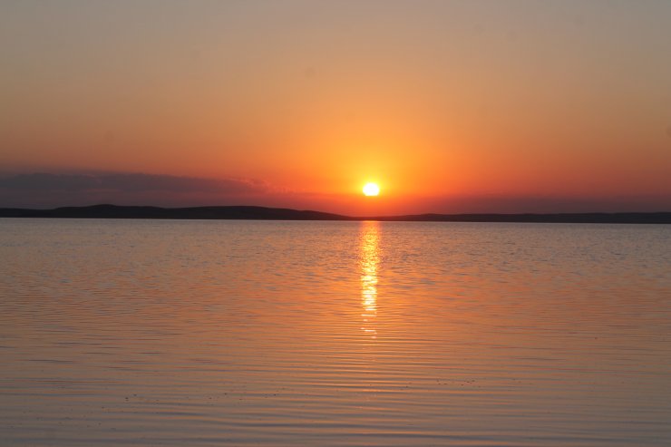 Tuz Gölü'nde gün batımı