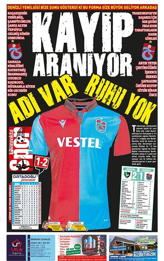 Yerel basından Trabzonspor'a sert eleştiriler: Kayıp aranıyor
