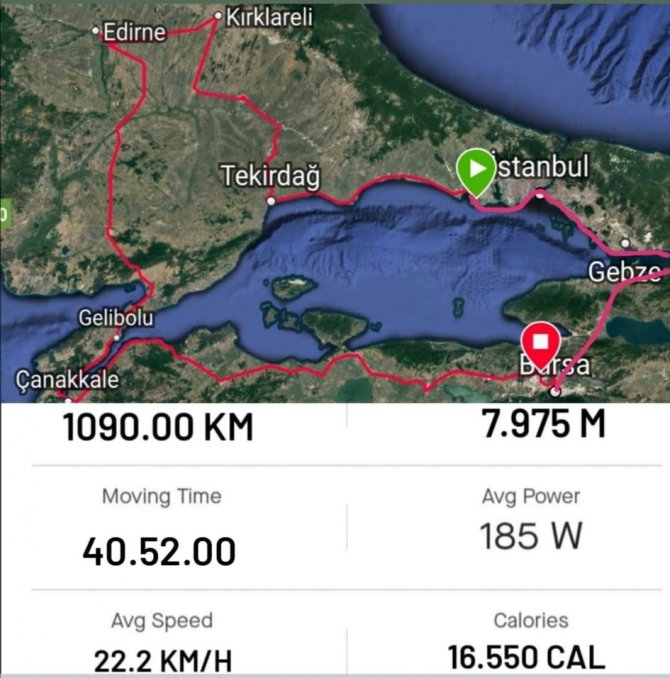 Bisikletle 5 günde Marmara Denizi’nin etrafını dolaştı