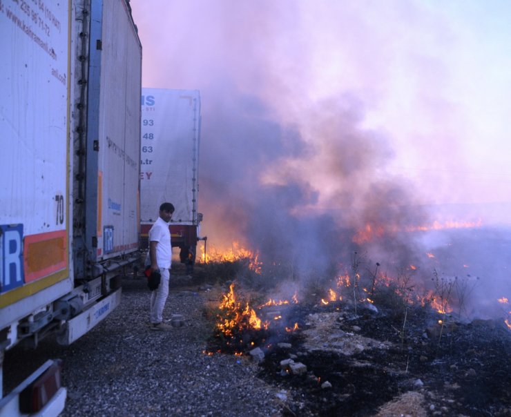 Araçtan atılan izmarit tarlayı kül etti, yangını vatandaşlar söndürdü