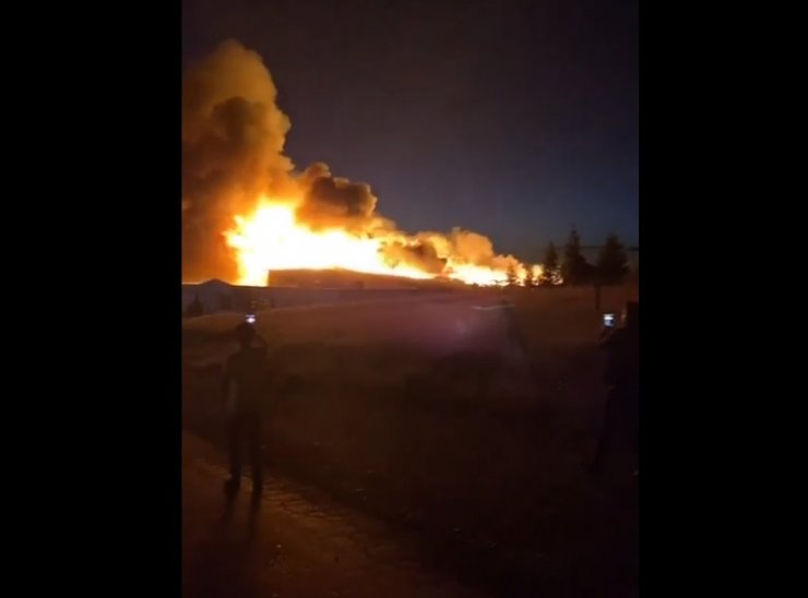 Ankara'da, kereste fabrikasında korkutan yangın
