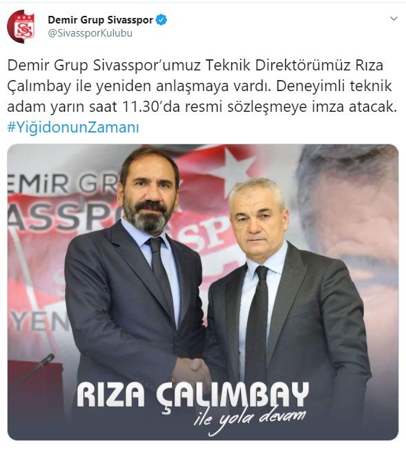 Sivasspor, Rıza Çalımbay ile yola devam ediyor