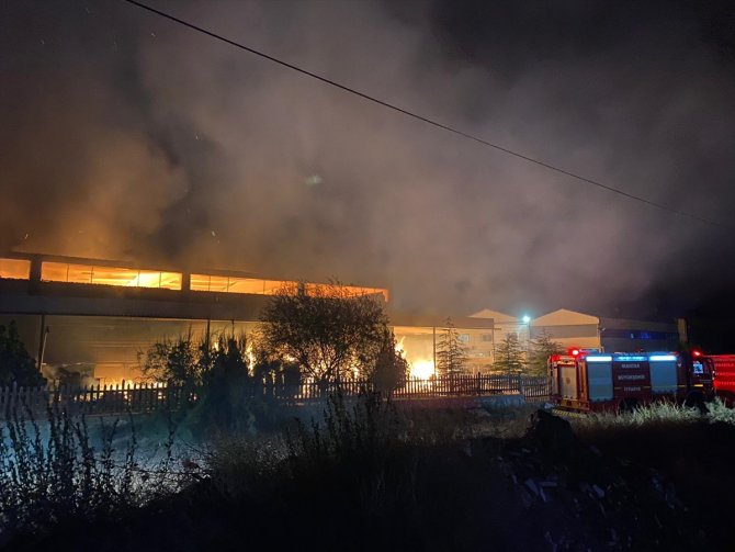 Manisa'da ahşap fabrikasında yangın