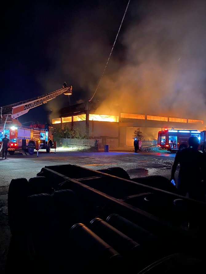 Manisa'da ahşap fabrikasında yangın