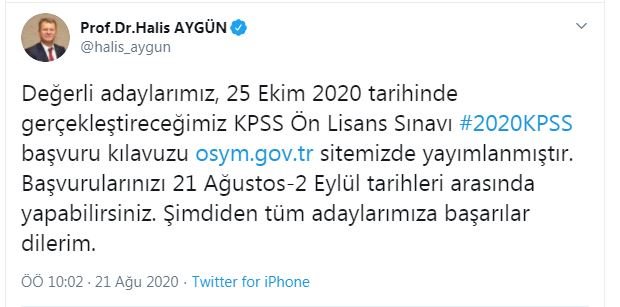 KPSS Ön Lisans Sınavı başvuruları 21 Ağustos-2 Eylül arasında