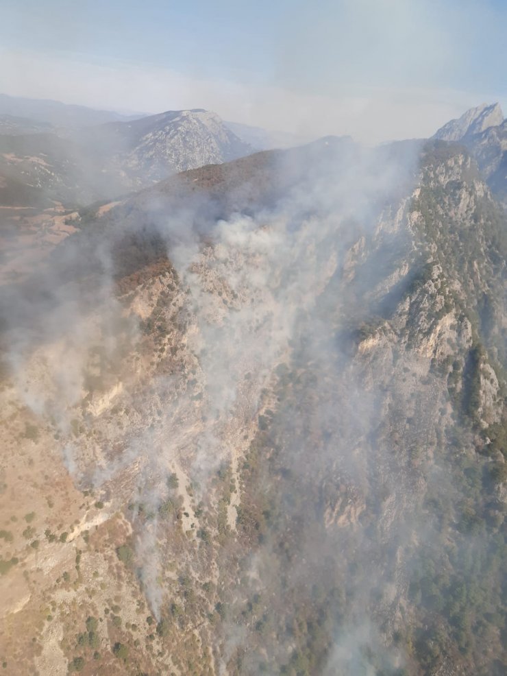 Kahramanmaraş'ta, ormanlık alana düşen yıldırım yangın çıkardı